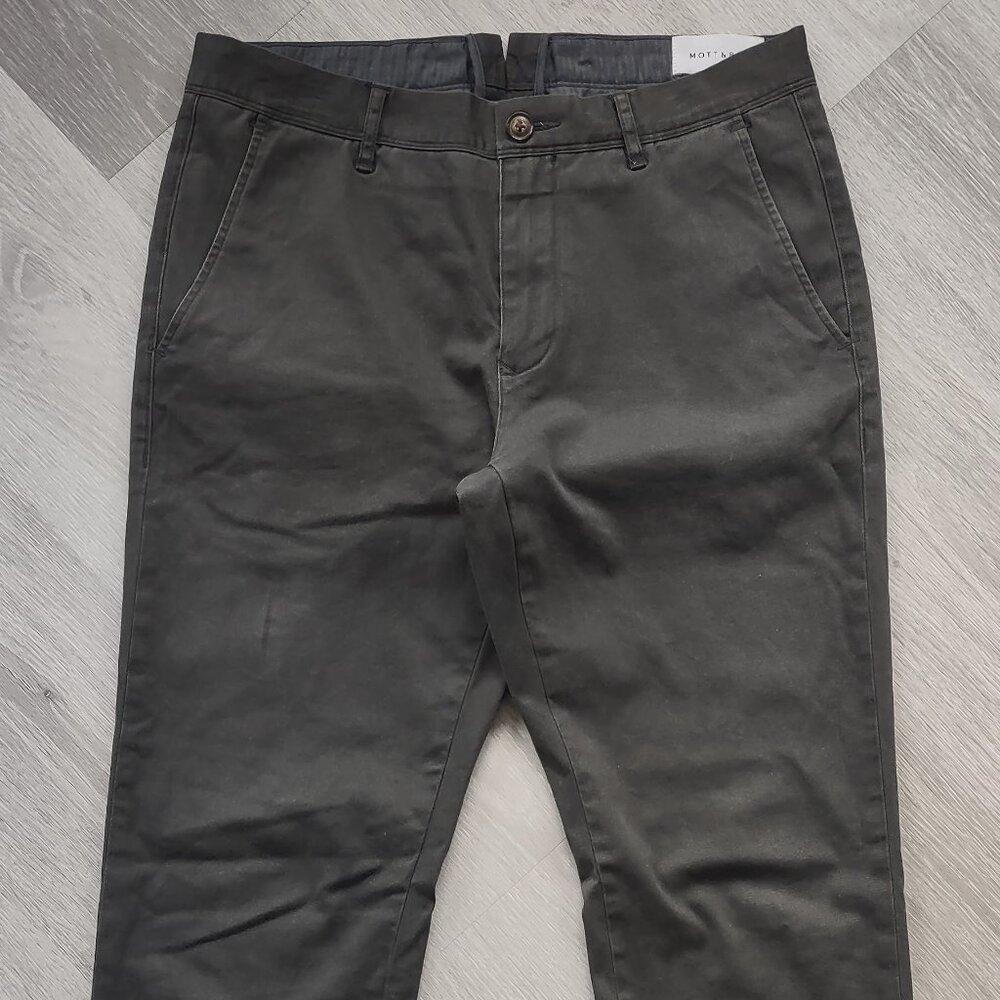 Mott & Bow Pants Mens 30x31 The Twill Chino Charles Flat Front Gray - READ
